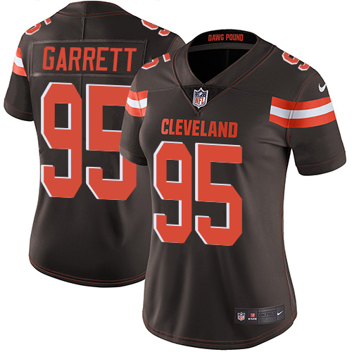 Nike Browns #95 Myles Garrett Brown Team Color Women's Stitched NFL Vapor Untouchable Limited Jersey
